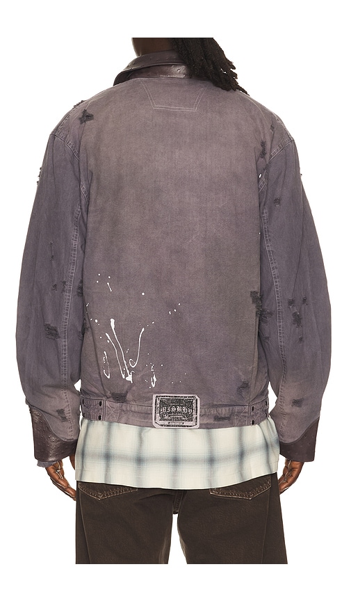 Misbhv 1997 Paint Splatter Canvas Work Jacket In Gray