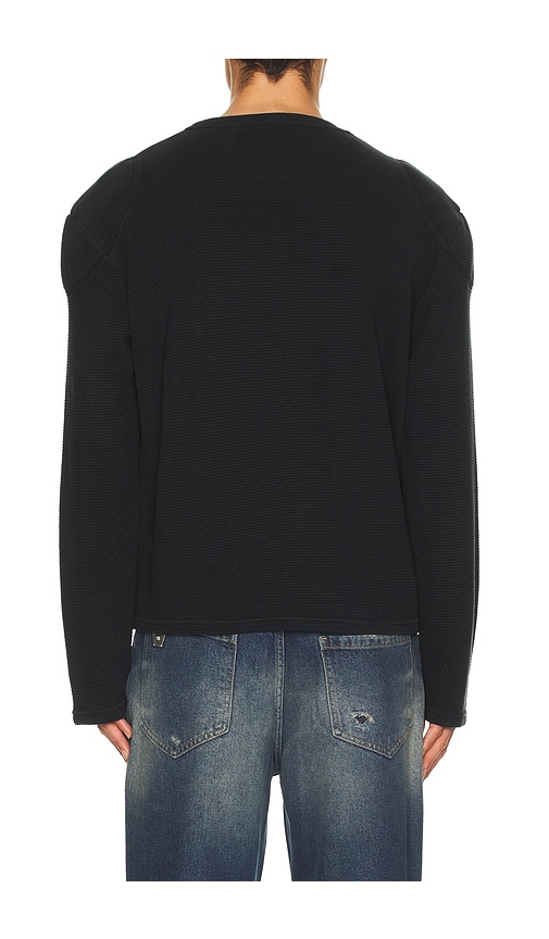 Misbhv 9 Padded Waffle Long Sleeve Tee In Black