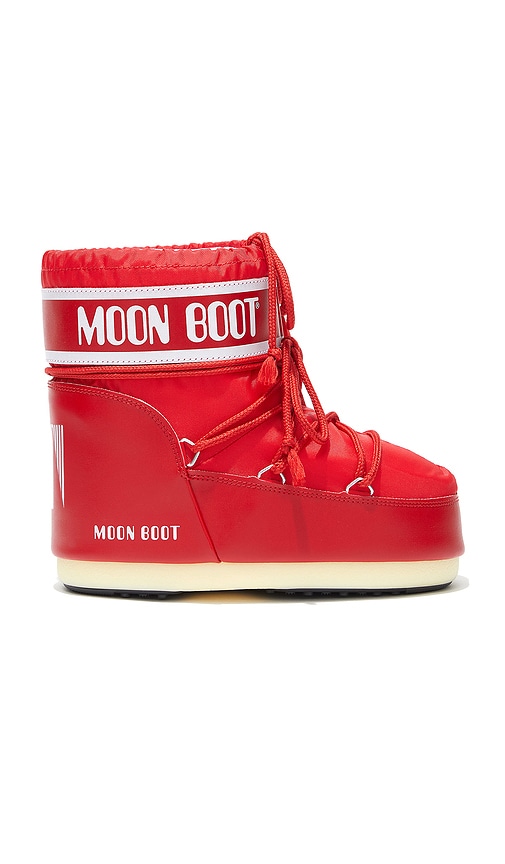 MOON BOOT Kids Icon Nylon Low Boot in Red. - size 36-38 (also in 33-35)