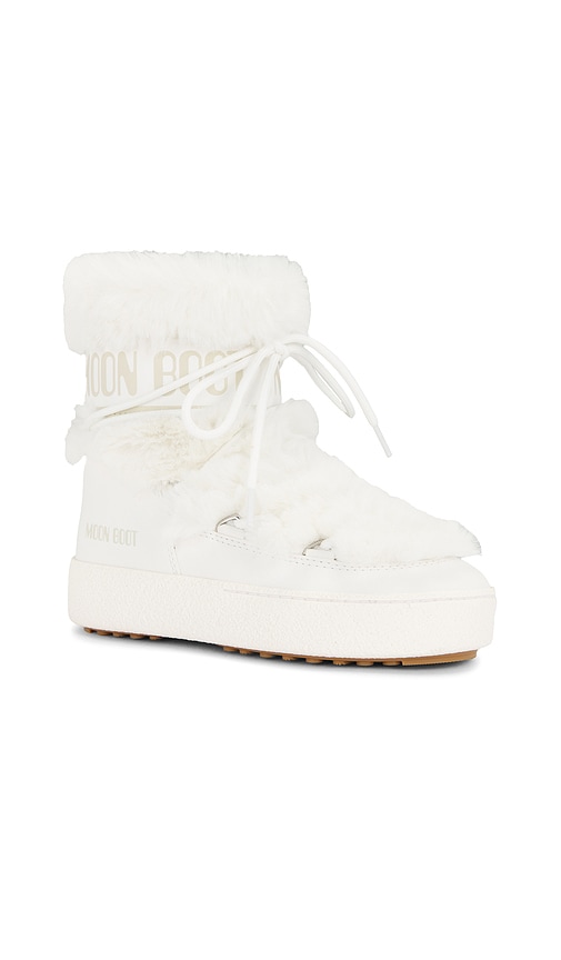Moon Boot Ltrack Monaco Faux Fur-trimmed Shell And Faux Leather Snow Boots In White
