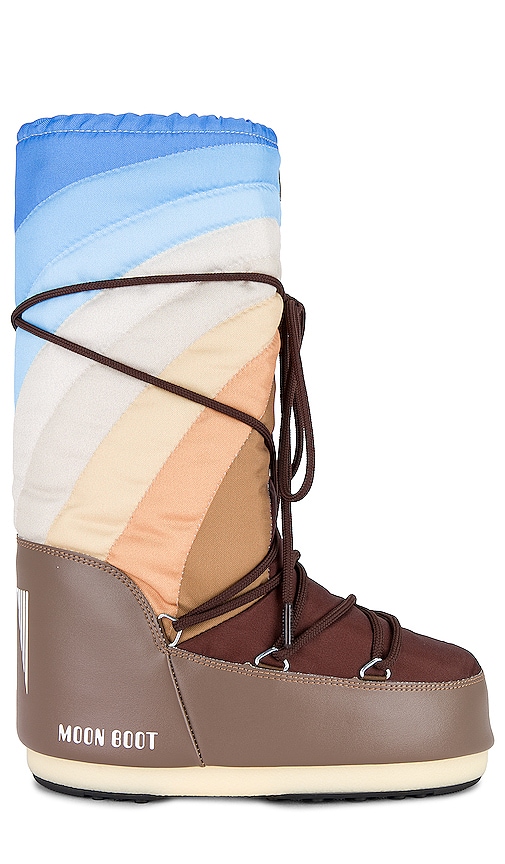 Moon Boot Icon Rainbow Boots In Brown & Blue