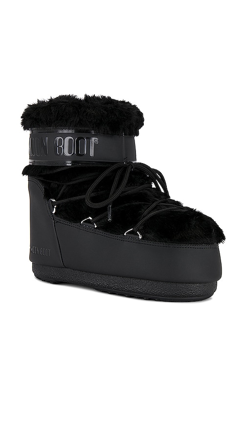 Shop Moon Boot Icon Low Faux Fur Boot In Black