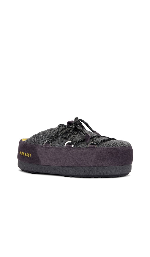 Moon Boot Grey Versatile Fashion Mule Shoes In Gray