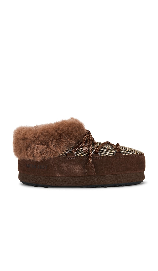 Moon Boot Chic Mini Clog Boot With Sterling Trim And Lace-up Closure In Animal Print