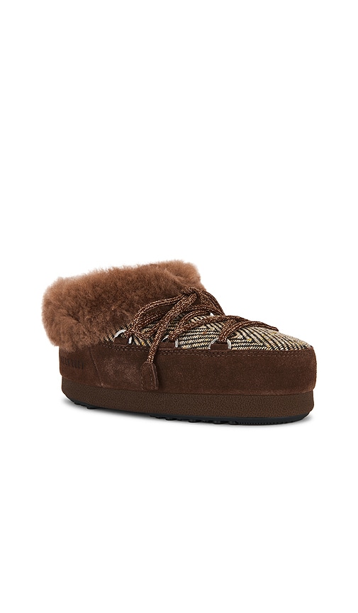 Moon Boot Chic Mini Clog Boot With Sterling Trim And Lace-up Closure In Animal Print