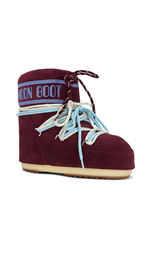 Moon Boot Icon Low Burgundy Suede Boot In Burgundy
