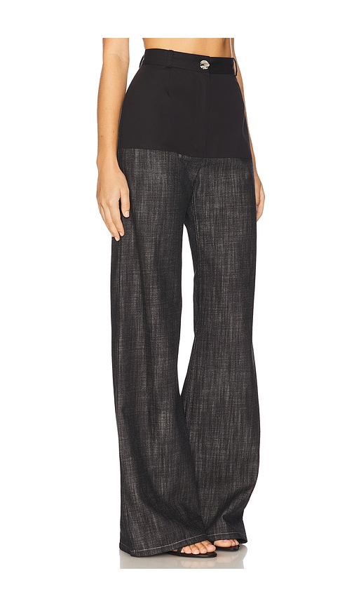 Matthew Bruch Rigid High-rise Wide-leg Jeans In Black