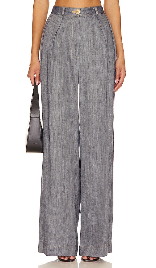 MATTHEW BRUCH Pleated Trouser in Denim