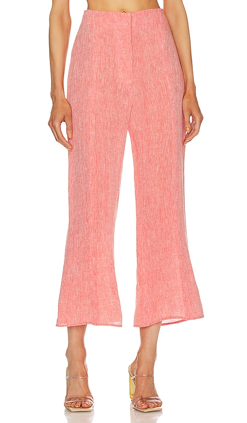 MATTHEW BRUCH Flare Pant in Coral