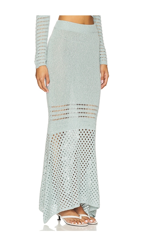 Matthew Bruch Striped Mesh Handkerchief Midi Skirt