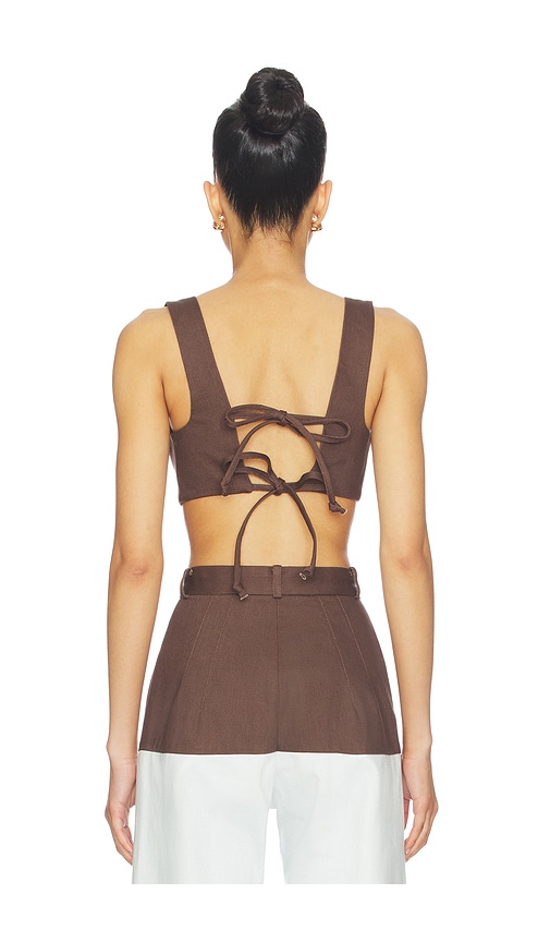  Matthew Bruch Cropped-top Mit Schnürung Hinten In Chocolate. Größe Xs. Also In S, M. 