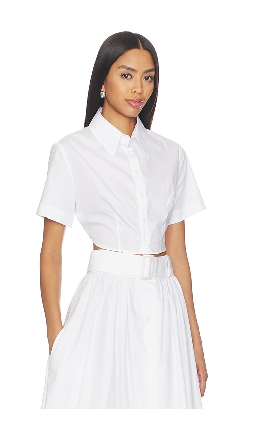  Matthew Bruch Blusa Corta Con Botones Y Lazo En La Espalda En Color Blanco Talla L  (también En M, S, Xs). 