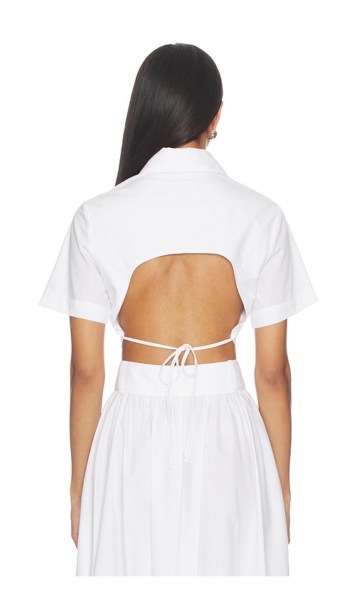  Matthew Bruch Blusa Corta Con Botones Y Lazo En La Espalda En Color Blanco Talla L  (también En M, S, Xs). 