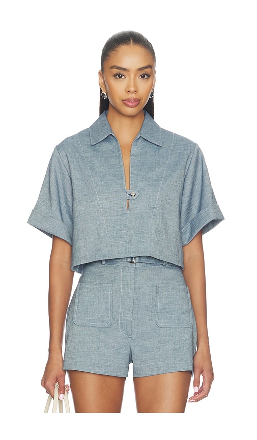 Matthew Bruch Popover Shirt In Blue