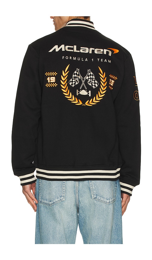 Mclaren Formula 1 Ready To Drive Fleece Varsity Jacket In Black