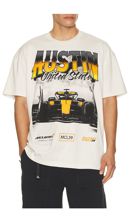  Mclaren Formula 1 Raceway Series Austin Oversized Tee In Cream. Size S. Also In L, Xl/1x. 