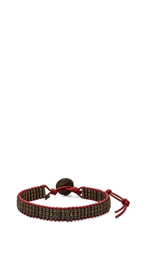 Oxidized Brass Stamped Beaded Bracelet