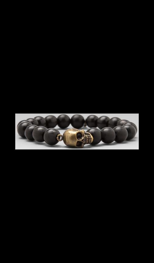 BEADED BRASS SKULL BRACELET