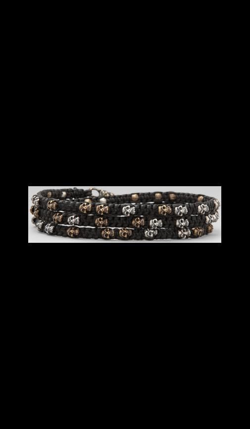 Three Wrap Mixed Skulls Bracelet