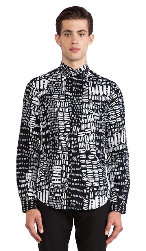 Graphic Fitted Button Down
