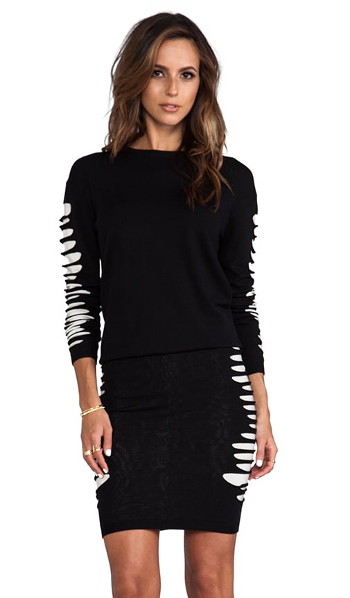 Slashed Knit Sweater