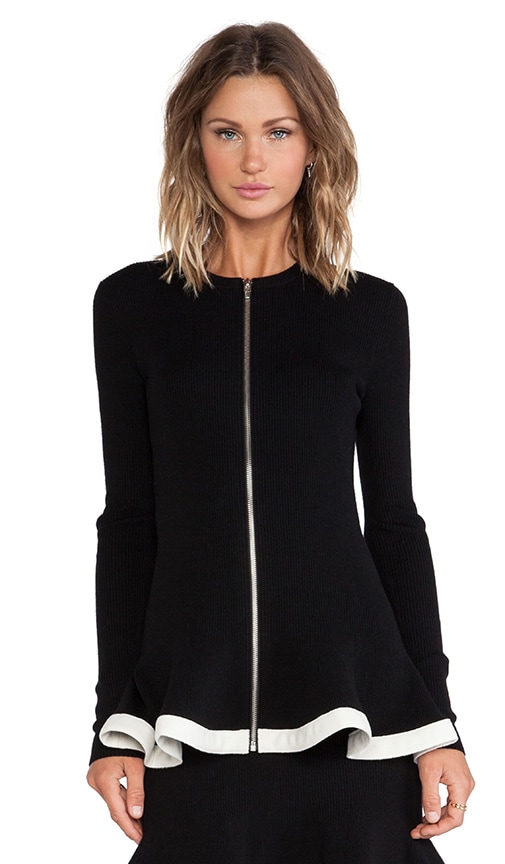 Peplum Knit Zip Through Jumper