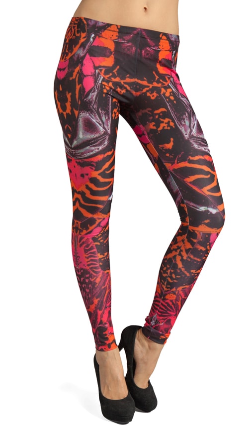 McQ Alexander McQueen Kaleidoscope Leggings in Terracotta & Black