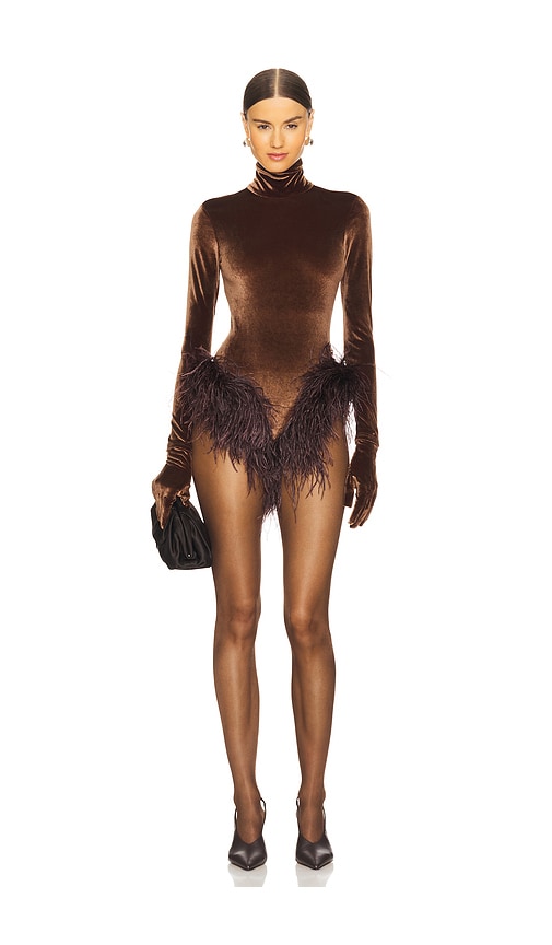 MISCREANTS Cleo Bodysuit in Chocolate Brown