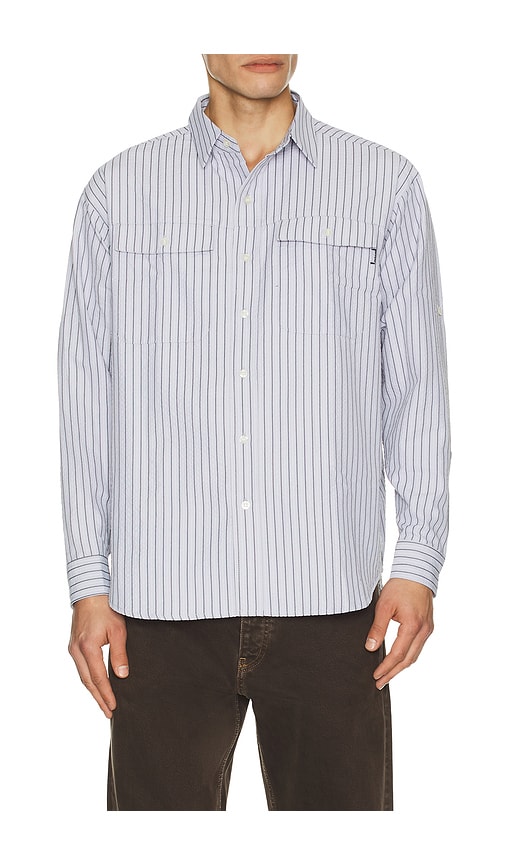 Metalwood Studio Seersucker Fishing Shirt in Sky