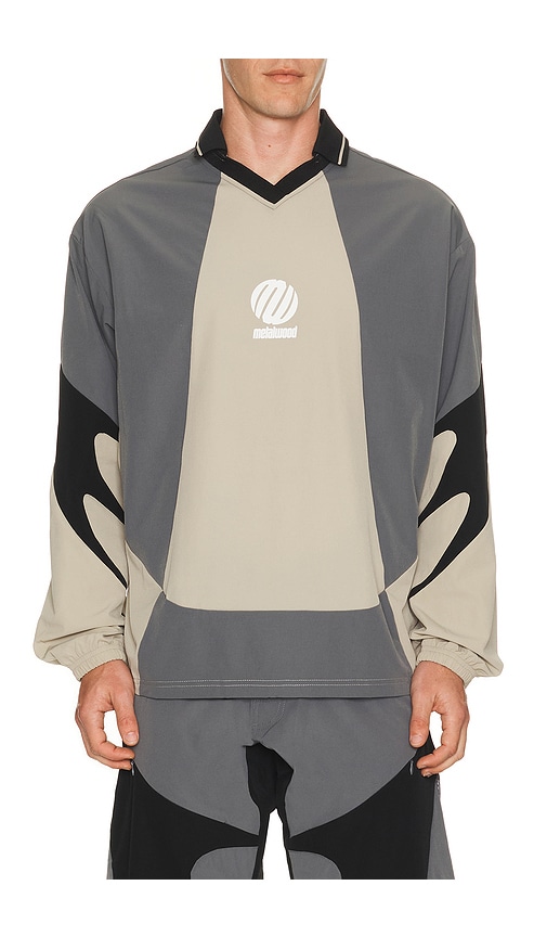 Metalwood Studio Machine Longsleeve Polo en Grey. Taille M. Also en S, L.