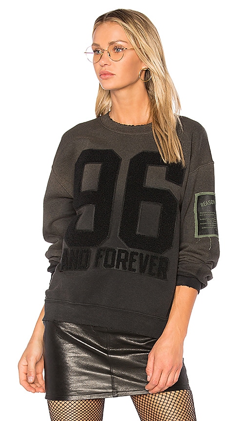 Madeworn x Roc96 And Forever Pullover in Black Chenille | REVOLVE