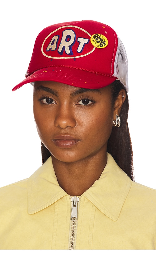 Art Trucker Hat in Red.