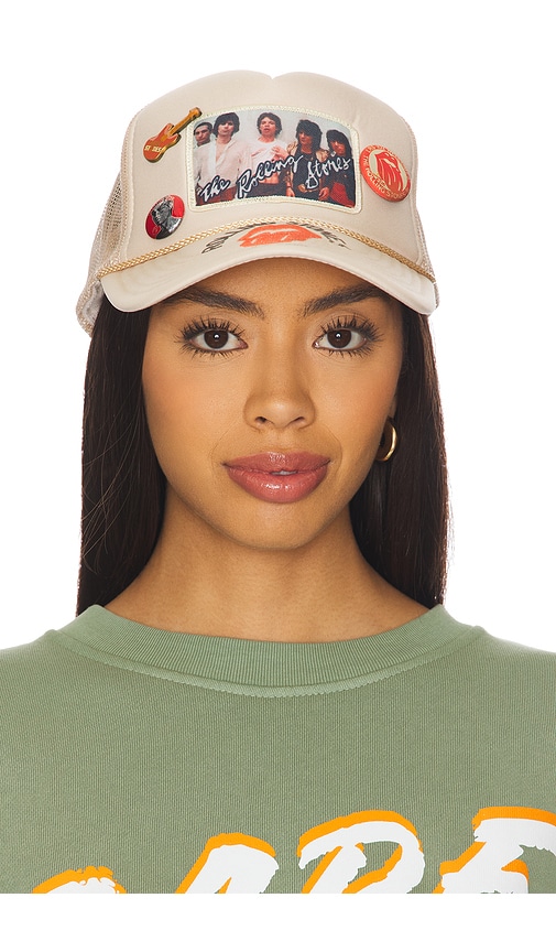 Madeworn Rolling Stones Trucker Hat In Neutral
