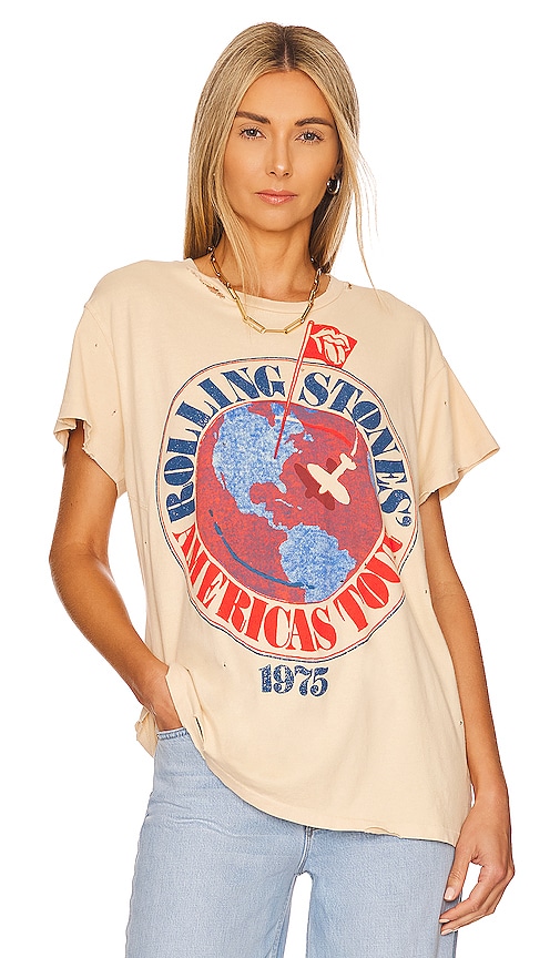 Madeworn The Rolling Stones Destructed Tee in Sunbleach