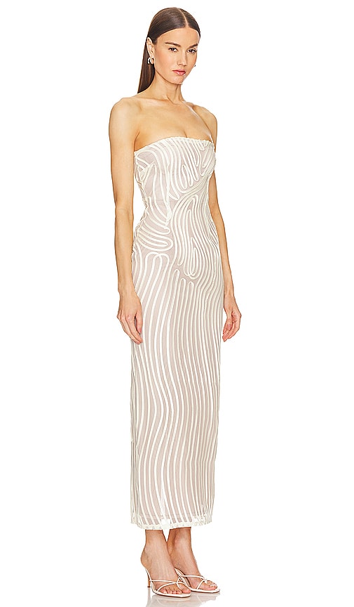 Shop Michael Costello X Revolve Opal Midi Dress In 乳白色，米黄色