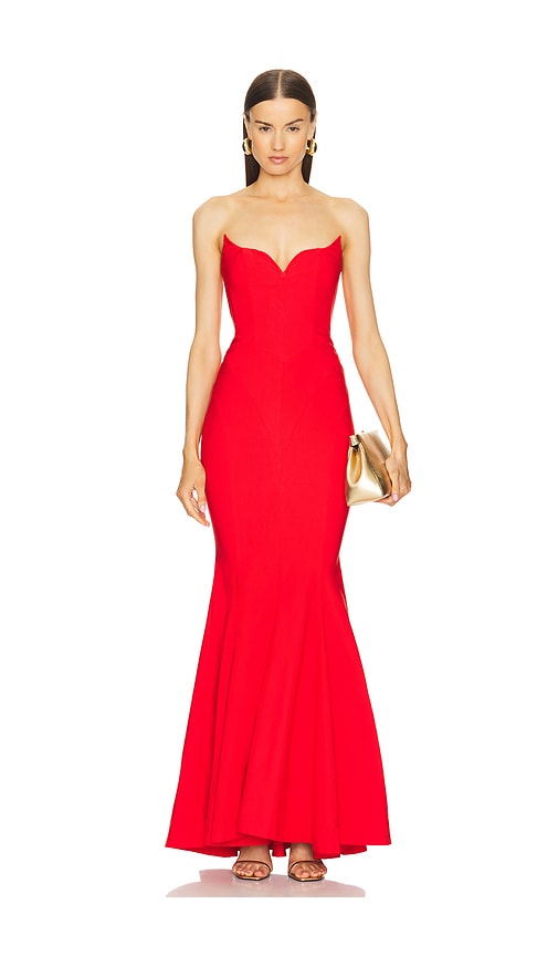 Shop Michael Costello X Revolve Billie Gown In 红色