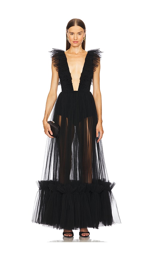 Shop Michael Costello X Revolve Annistyn Gown In Black