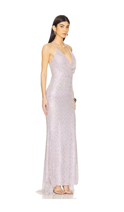 Michael Costello X Revolve Amaranta Embellished Gown In 薰衣草