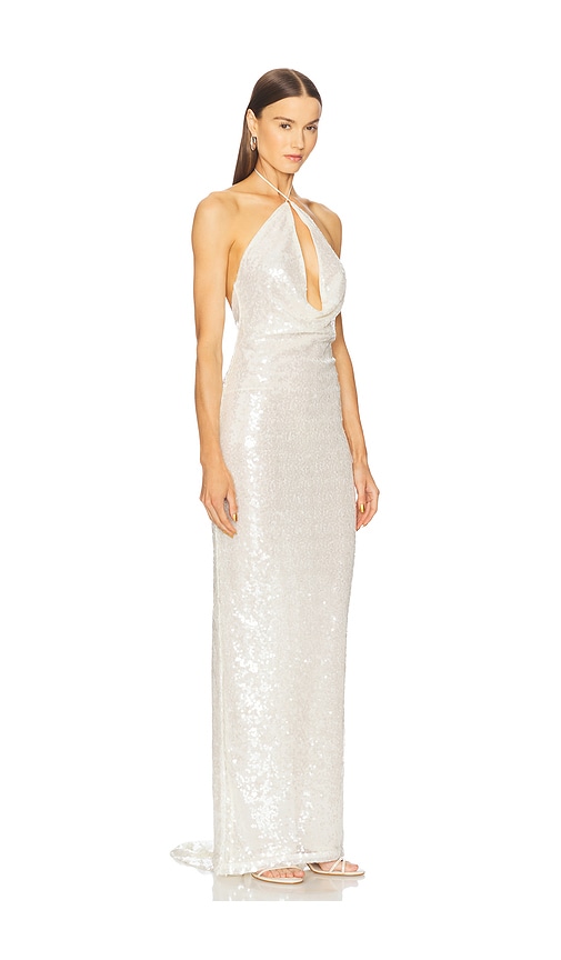 Michael Costello Vestido Largo Lucie En Color Neutral Metálico Talla L  (también En M, S, Xl, Xs, Xxs). 