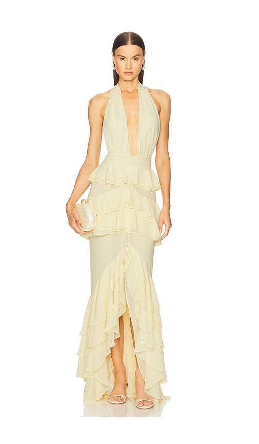 x REVOLVE Clara Bow Gown in Lemon. - size XL (also in L, M)