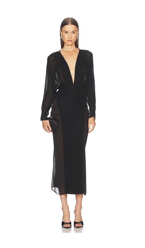 Michael Costello X Revolve Benedita Midi Dress In Black