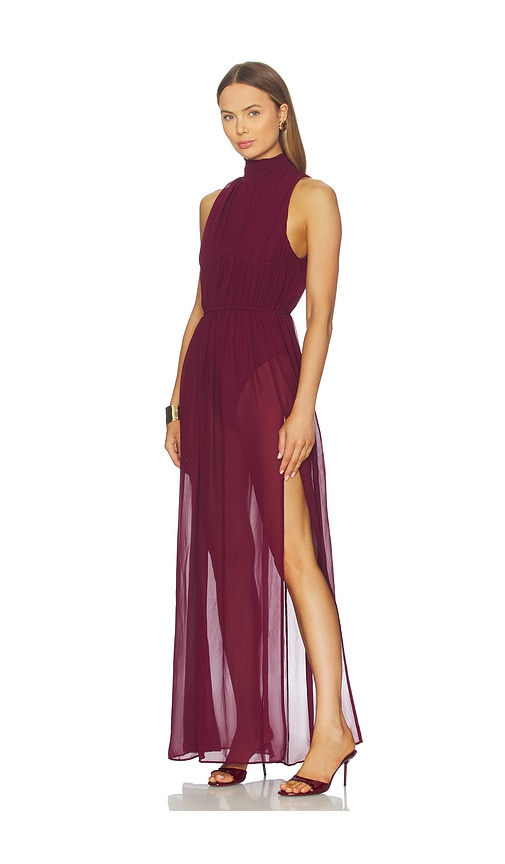 Michael Costello X Revolve Cadiz Gown In Burgundy