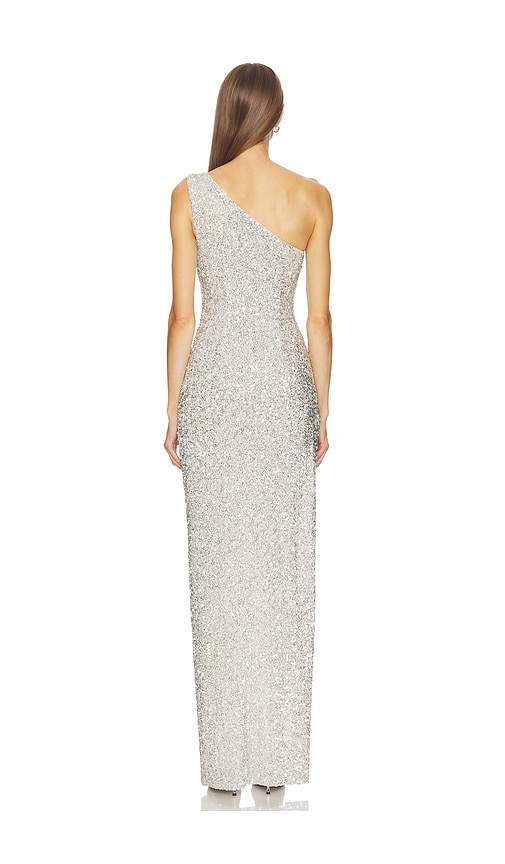  Michael Costello Kleid Stam In Metallic Silver. Größe S. Also In M, L. 