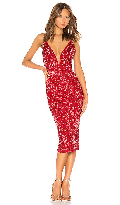 michael costello red dress