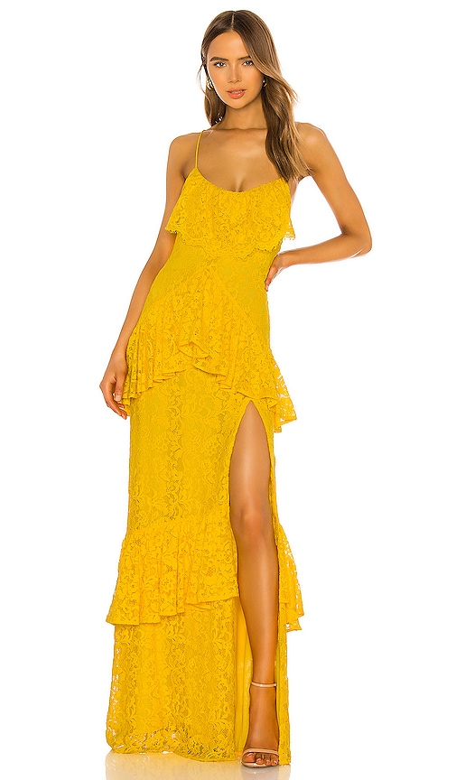 yellow revolve dress