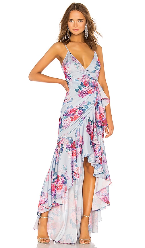 pale blue floral dress
