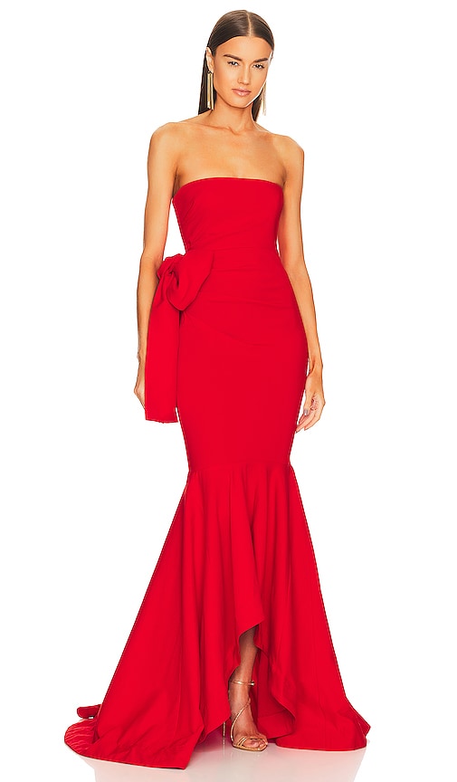 revolve red gown