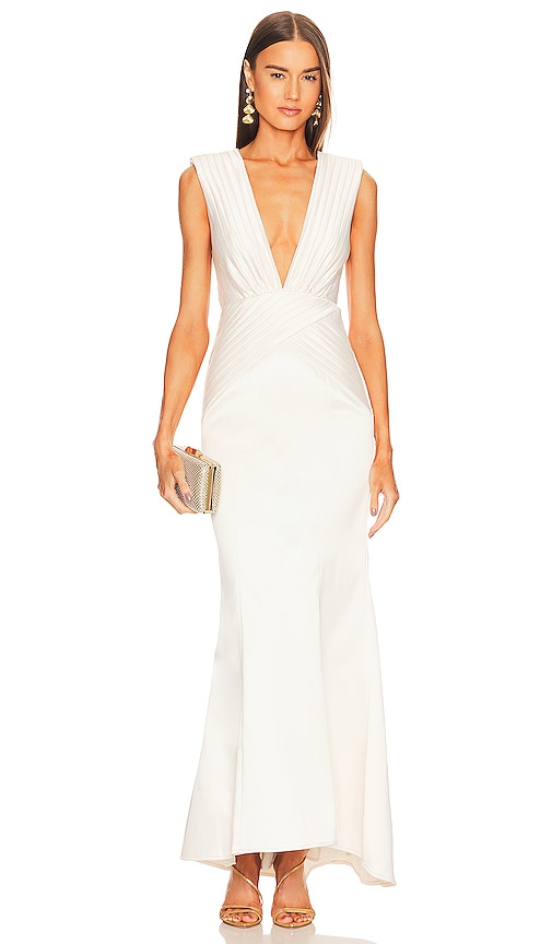 Michael Costello X Revolve Sara Gown In Ivory