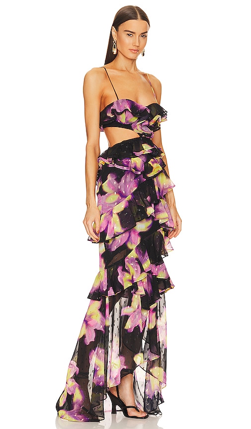 Shop Michael Costello X Revolve Abby Gown In Black Floral