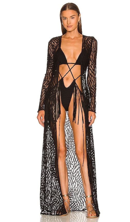Michael Costello X Revolve Ryland Dressing Gown In Black